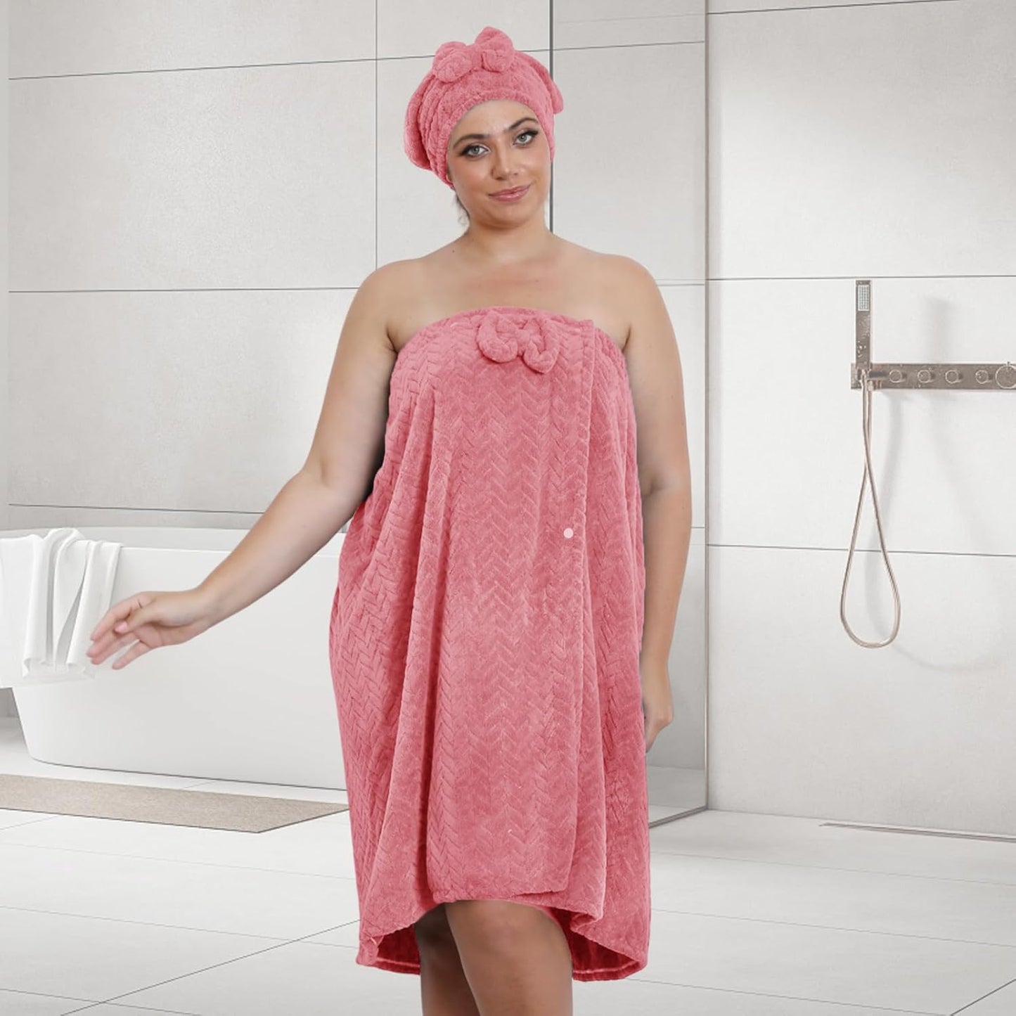 Flexi Lush™ Adjustable Bath Towel Wrap With Hair Towel