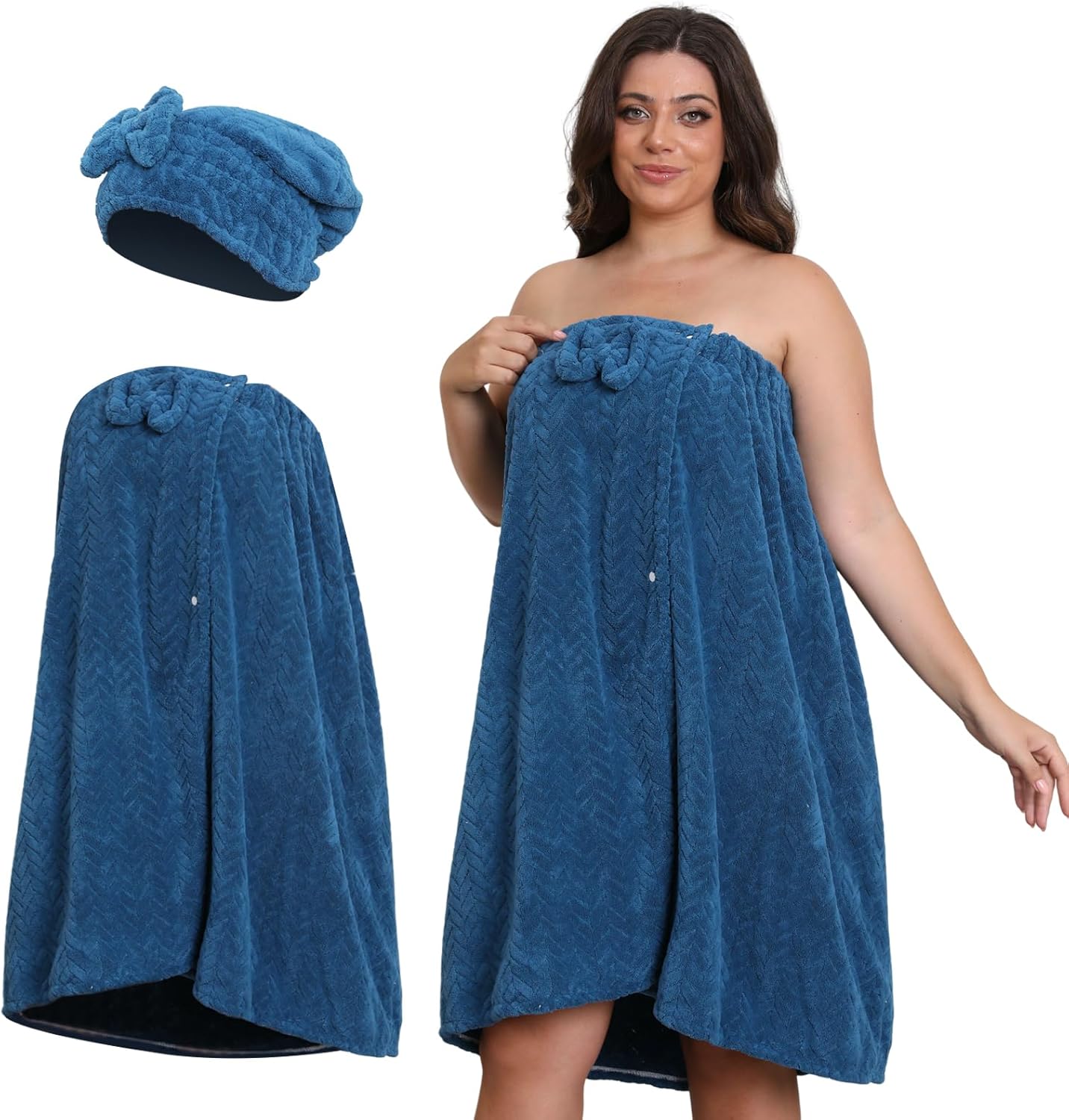 Flexi Lush™ Adjustable Bath Towel Wrap With Hair Towel