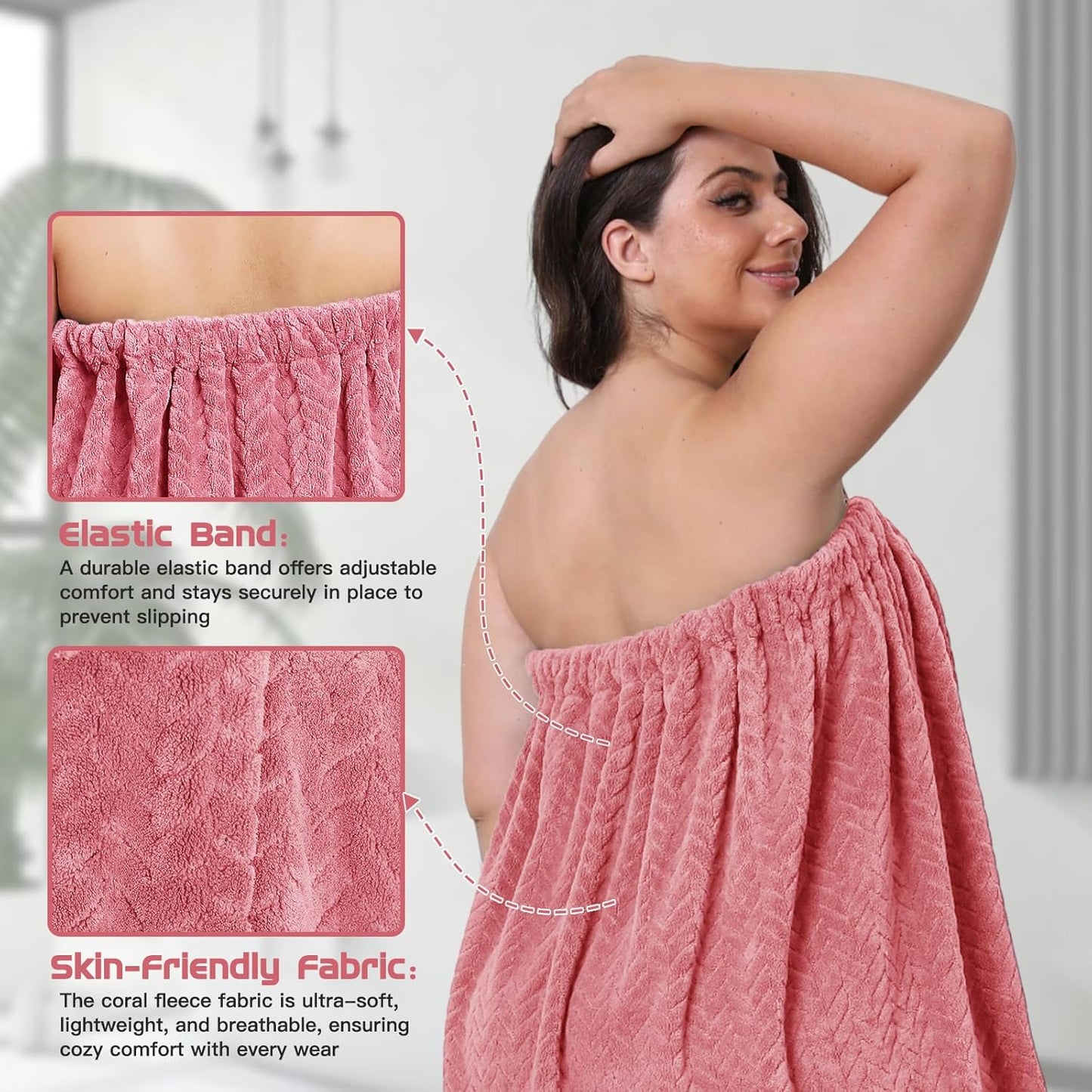 Flexi Lush™ Adjustable Bath Towel Wrap With Hair Towel