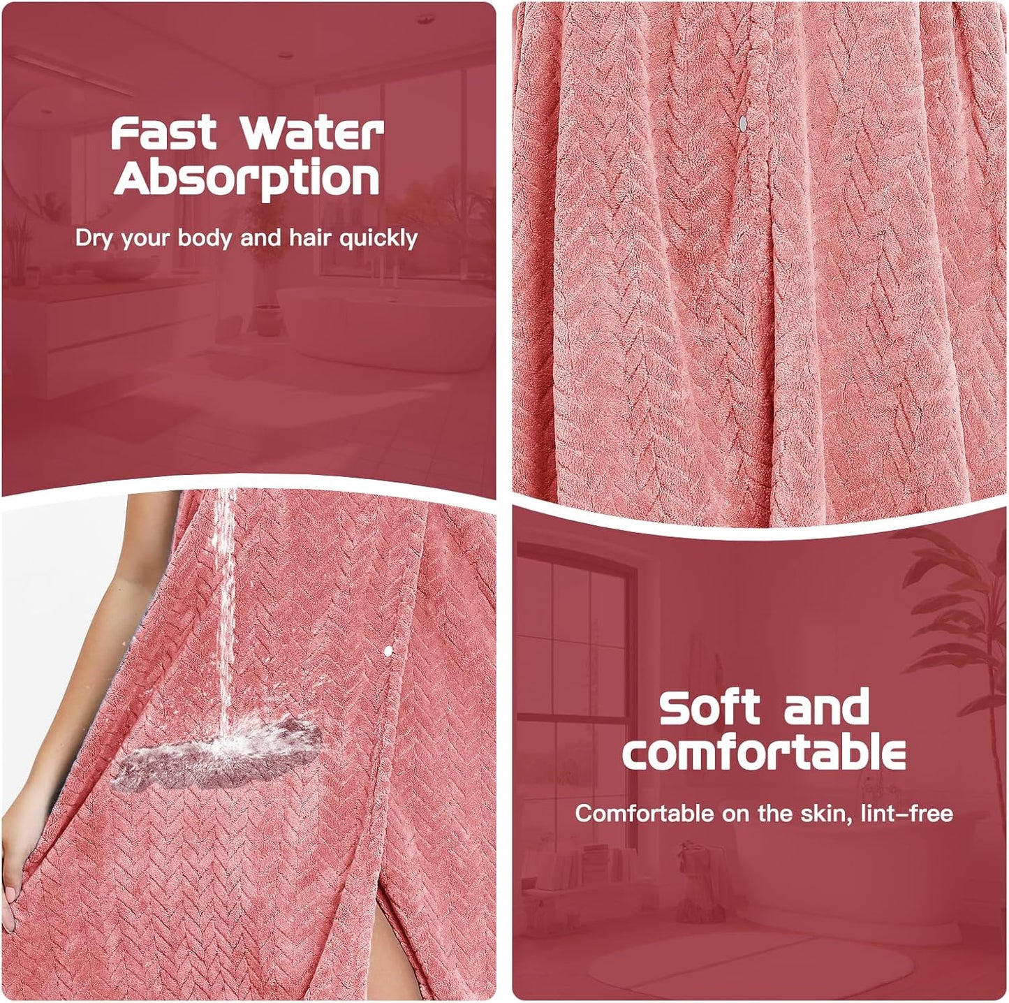 Flexi Lush™ Adjustable Bath Towel Wrap With Hair Towel