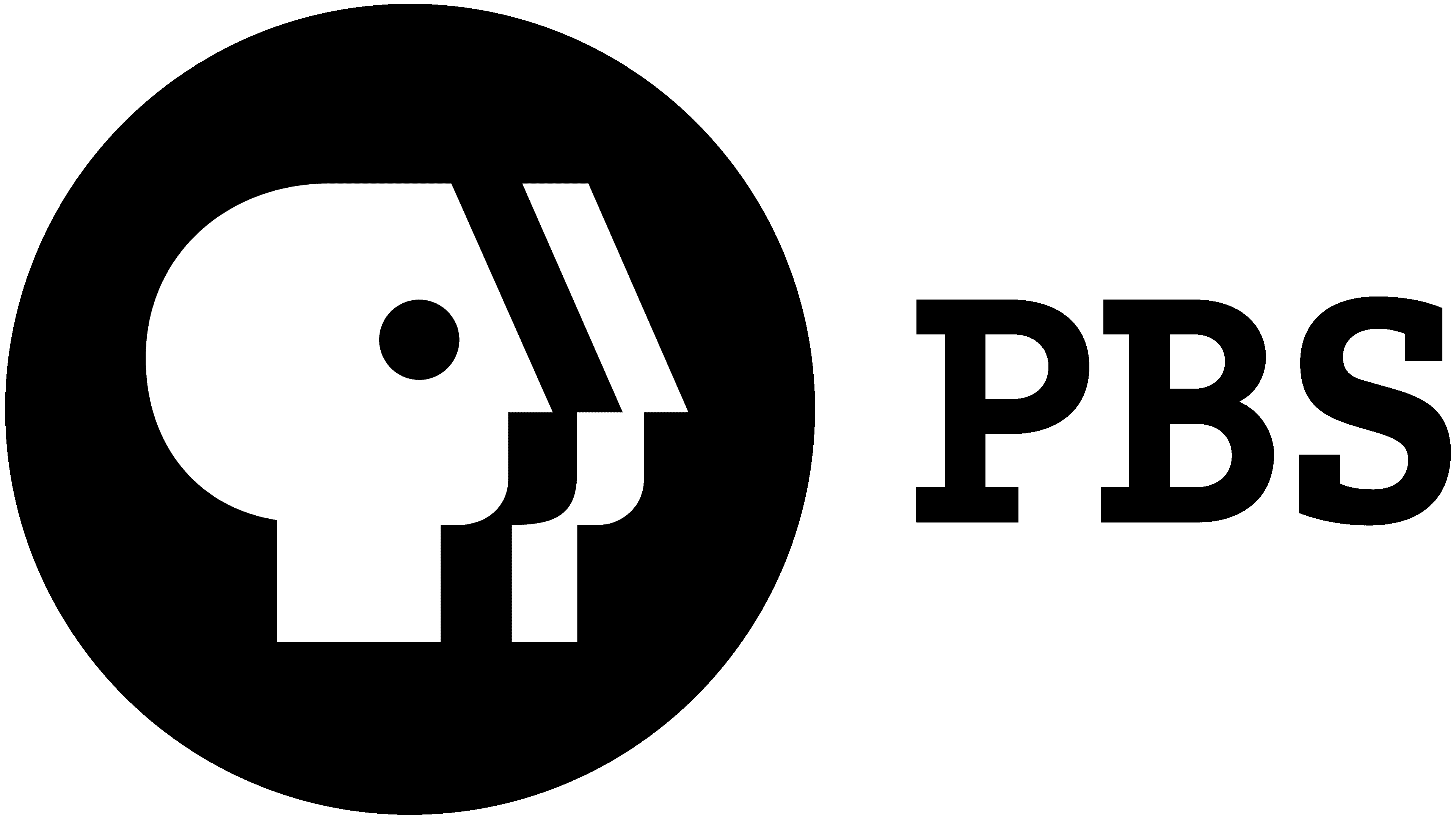 PBS logo with a white silhouette of a person and the letters 'PBS' on a green background